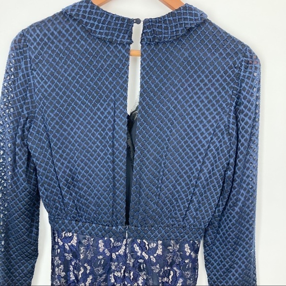 SALONI x REVOLVE Yana Navy Ruffle Lace Midi Dress - Picture 6 of 11